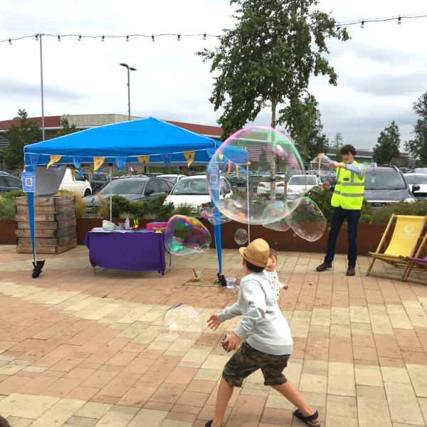Boy with bubbles.